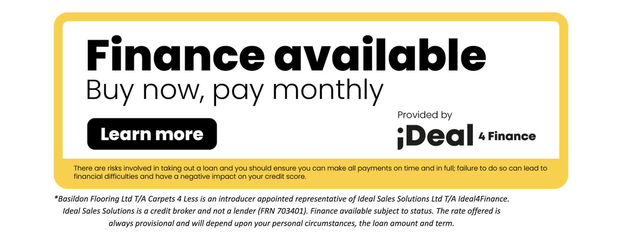 Finance Available at Basildon Flooring