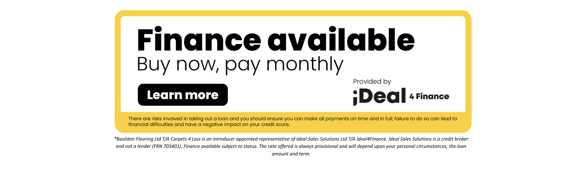 Finance Available at Basildon Flooring