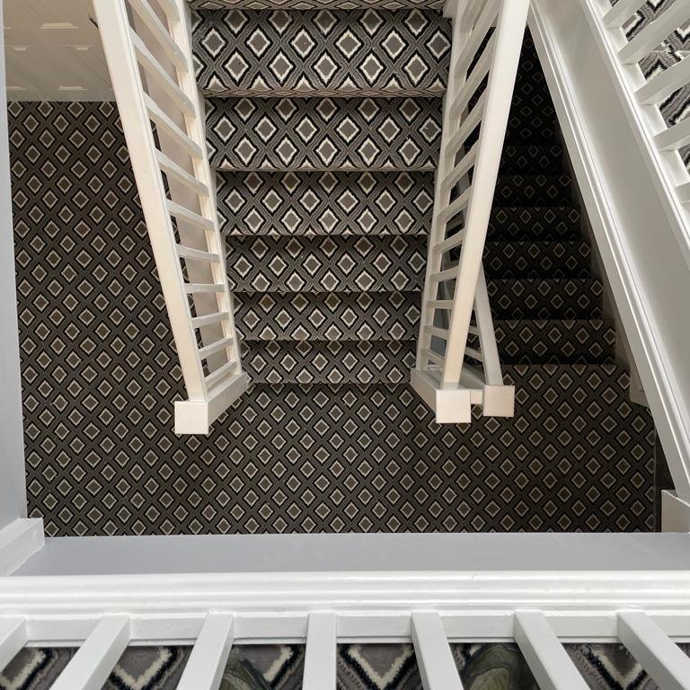 Carpet in stairs, supply and installation in Basildon, UK